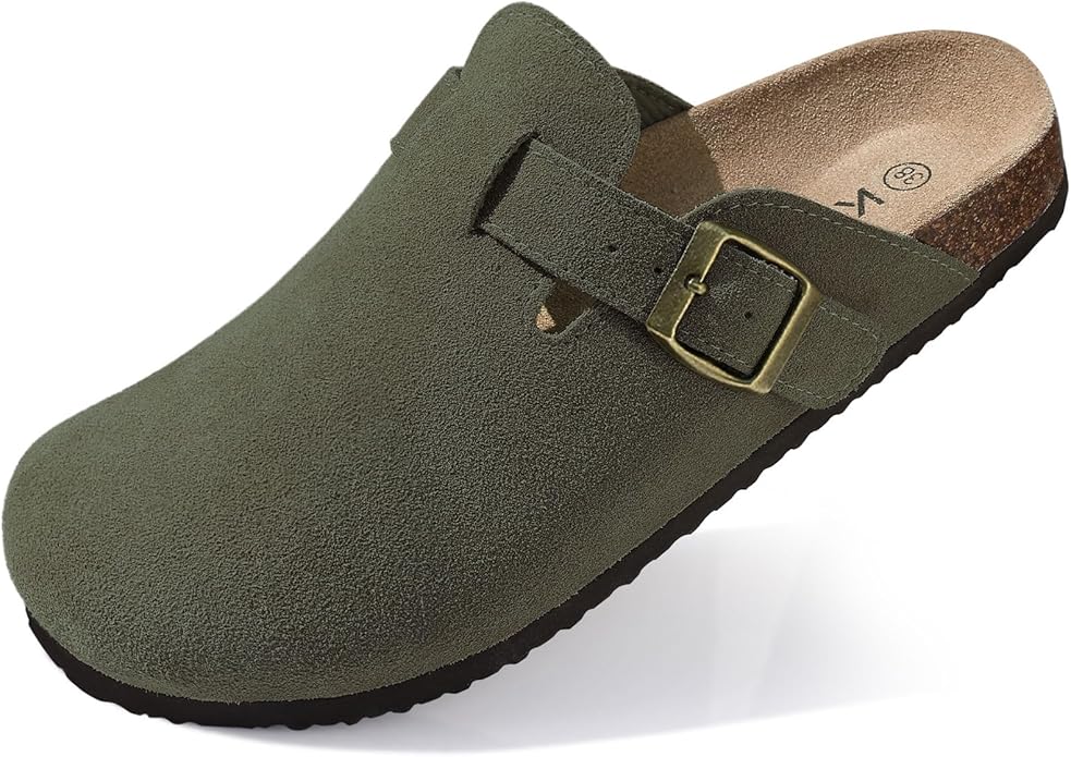 Litfun Damen Kork-Clogs – Rutschfest mit Bogengewölbeunterstützung