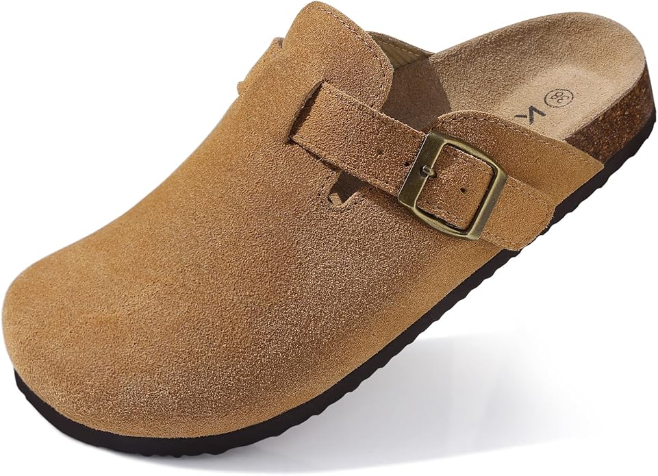 Litfun Damen Kork-Clogs – Rutschfest mit Bogengewölbeunterstützung