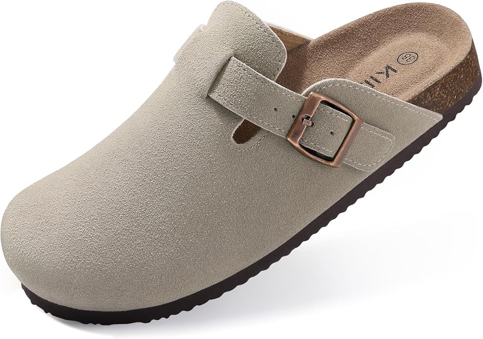 Litfun Damen Kork-Clogs – Rutschfest mit Bogengewölbeunterstützung