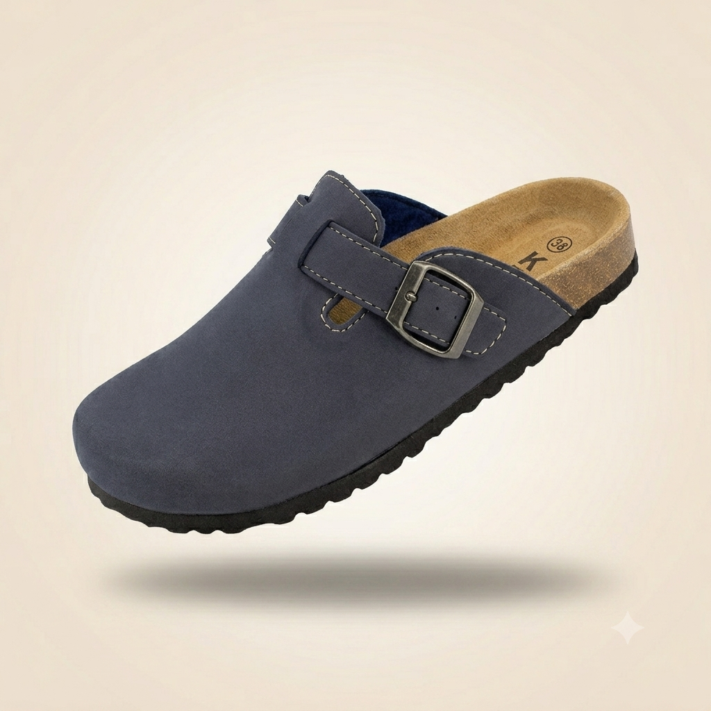 meinemog Damen Clogs – Komfortable Hausschuhe mit Korkfußbett