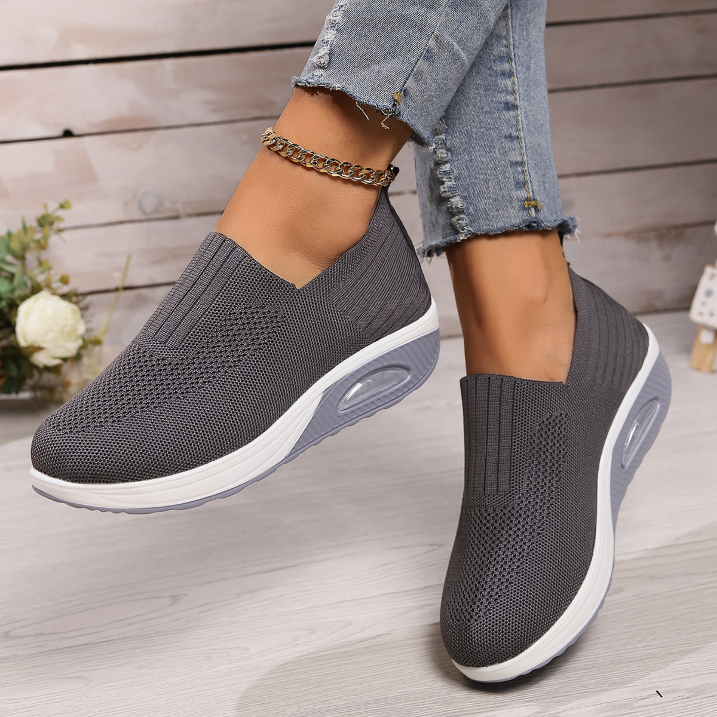 Orthopädische Schuhe zur Schmerzlinderung Damen | Dämpfende Sohle & Leichtes Reinschlüpfen