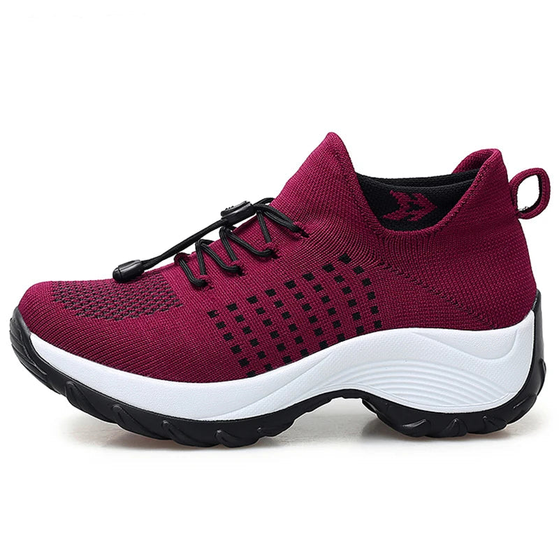 Damen Sneaker Fly-Weave – Rutschfest, 7 Farben, Gr. 35–45