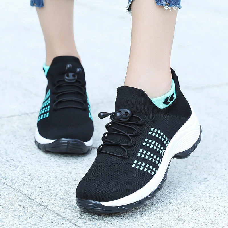 Damen Sneaker Fly-Weave – Rutschfest, 7 Farben, Gr. 35–45