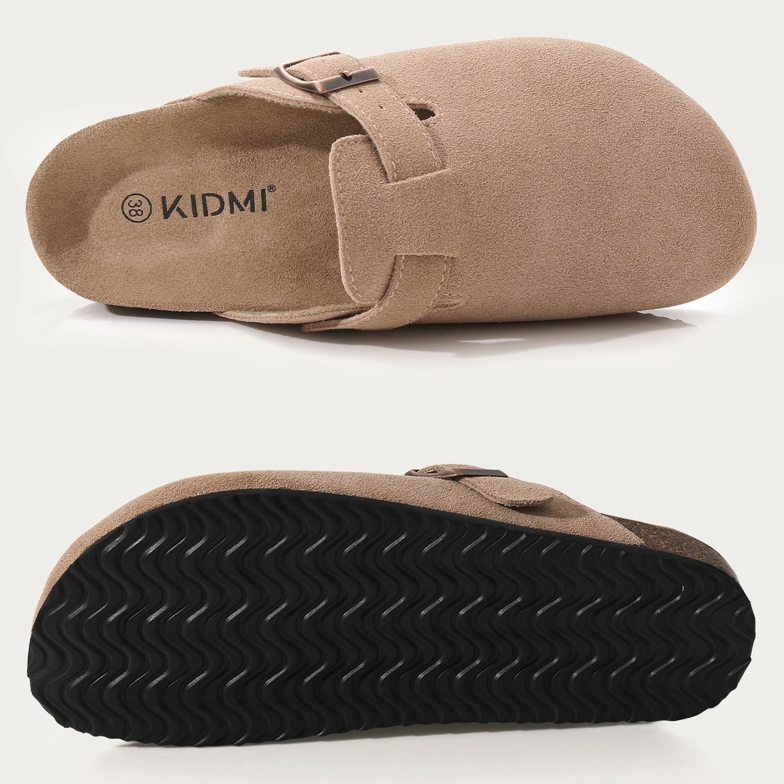 Litfun Damen Kork-Clogs – Rutschfest mit Bogengewölbeunterstützung