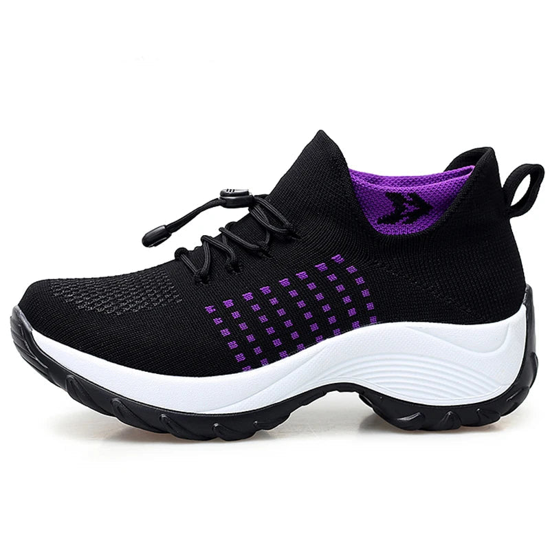 Damen Sneaker Fly-Weave – Rutschfest, 7 Farben, Gr. 35–45