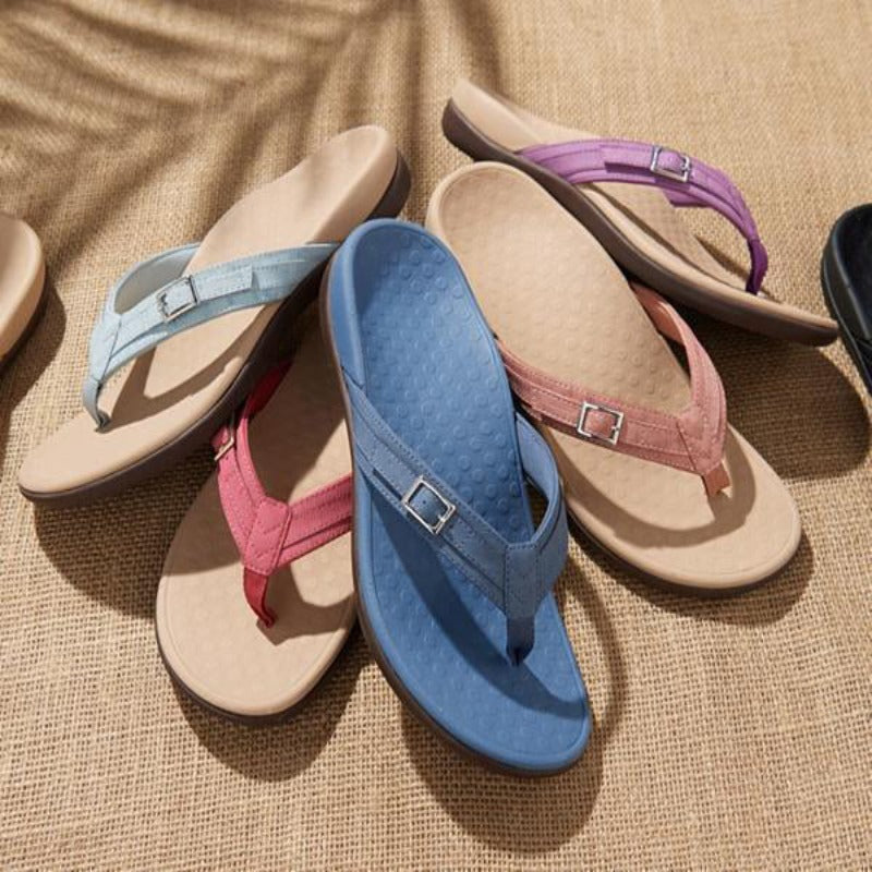 Orthopädische Damen Sommersandalen – Ergonomisches Fußbett, 3-Zonen-Support
